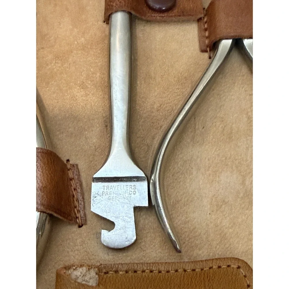 Antique 1950s Germany Premium Co Tool Kit Rare With Leather Case Stamped